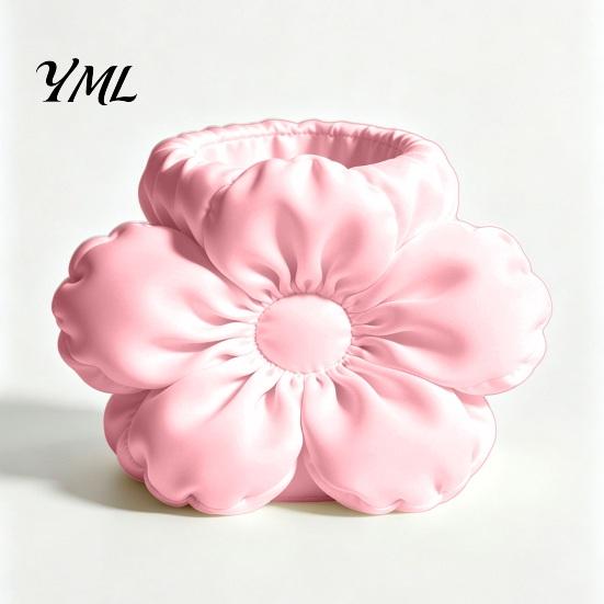 Cute Aesthetic Desk Decor Satin Flower Pen Holder, Petal Design Organizer, Durable Unique Floral Accessory PLA Desktop Storage Container, for