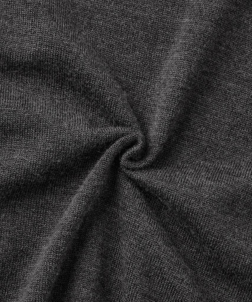 OUTSTANDING Soft Yarn Mock Neck Knit Sweater_Charcoal