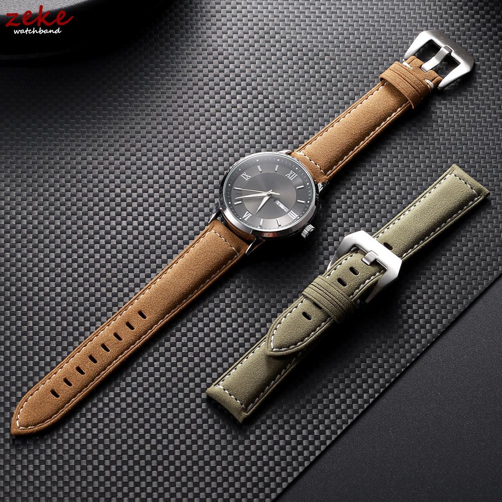 Genuine Leather Watch Band for Panerai Wrist Belt Vintage Matte Cowhide Strap Men Sports Bracelet Watchband 18mm 20mm 22mm 24mm