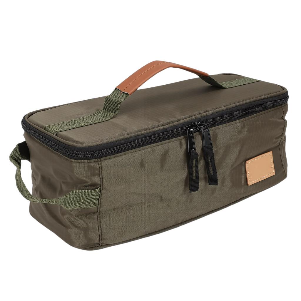 Camping-Kochgeschirr-Tasche 210D Karostoff Isoliert Kochutensilien Reisetasche mit PU-Griff für BBQ-Picknick