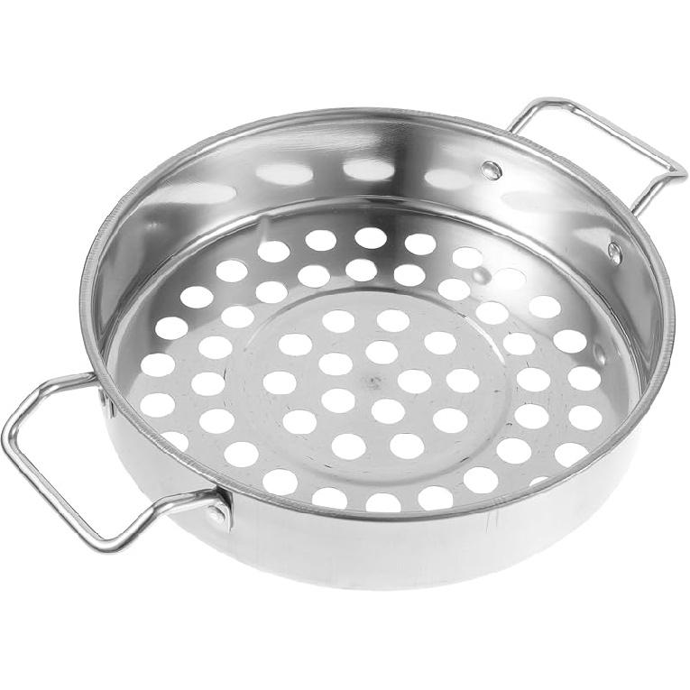 Housoutil Big Hole Colander with Handle, Stainless Steel Colander Strainer, Kitchen Colander Great for Spaghetti, Noodles, Vegetables and Fruits 37X20.5X3.7CM