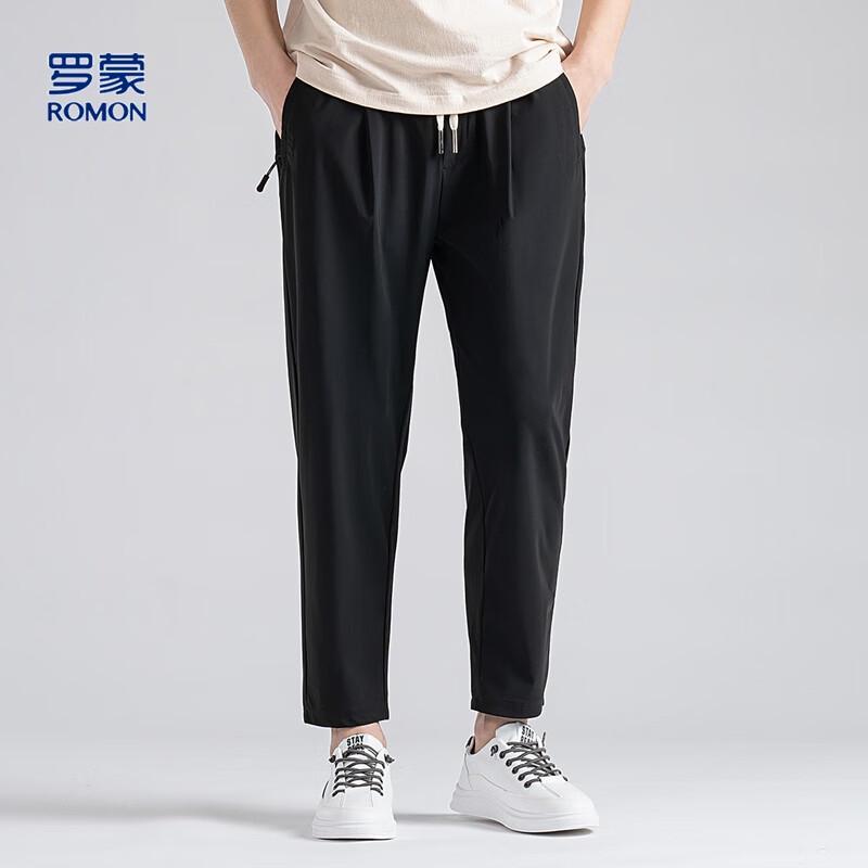 Luomeng Men's Summer Cool Feel Casual Capri Pants