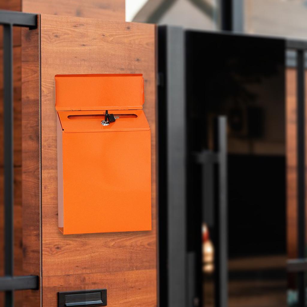 

Lockable Mailbox Hanging Comment Deposit Drop Box Key Envelopes Newspapers Magazines Postbox Front Door room and home Decor помаранчевий