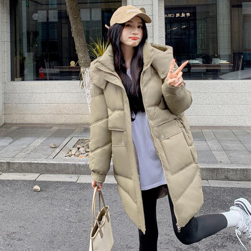 Down and Padded Jacket Women's 2025 New Korean Cotton Jacket Mid-length Padded Jacket Plus Size Loose Thickened Autumn and Winter Jacket