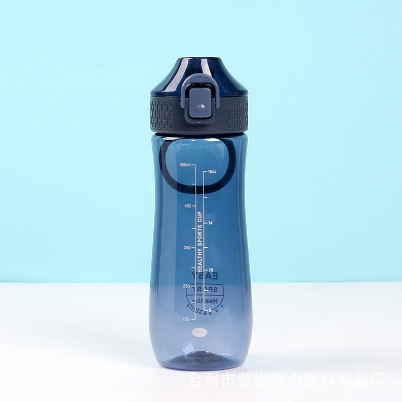 Plastic Cup Sports Outdoor Water Cup 600ml with Handle Straight Mouth Spring Cover Water Cup Can Be Equipped with Filter Screen and Straw