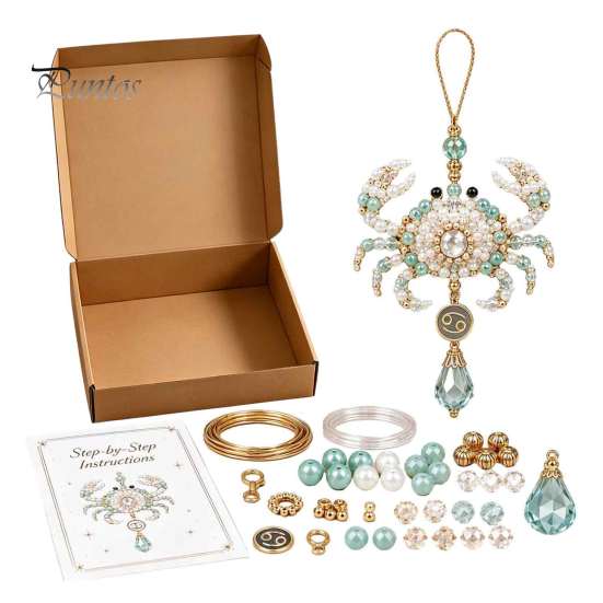 Constellation Jewelry Making Kit 12 Zodiac Beaded Ornament DIY Kit, Pendant Craft Set Unique Theme for Keychain Bag Decor, Handmade Hanging