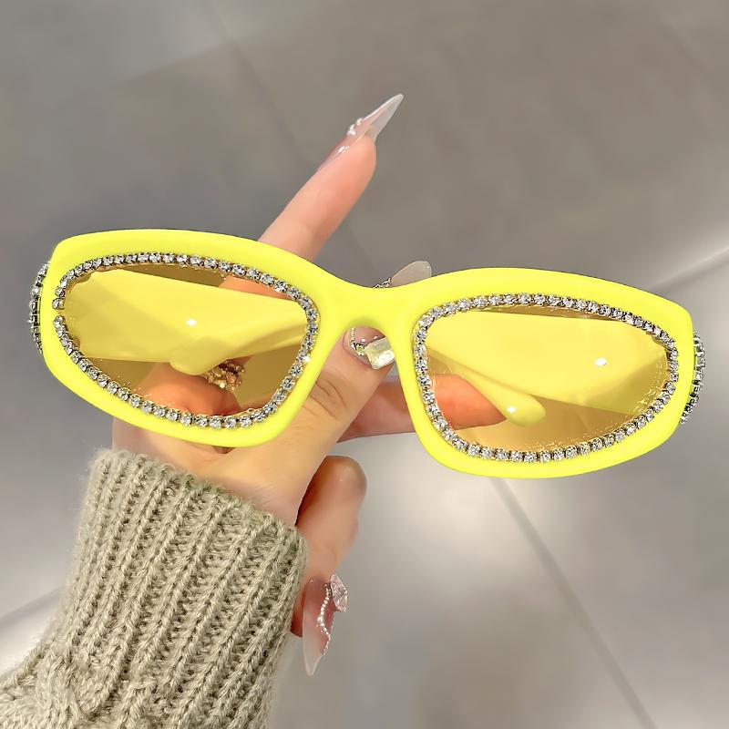Fashionable diamond-encrusted glasses, trendy and individual-style decorative glasses, outdoor bicycle goggles, sunglasses