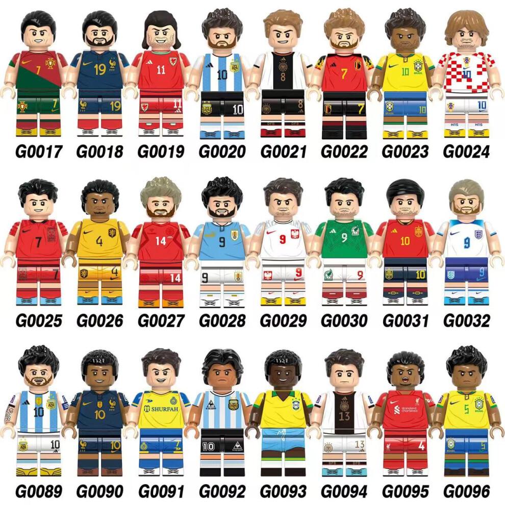 (24 STÜCKE) Sportfiguren Fußballspieler mit Fußball Zusammenbaubare Bausteine Spielzeug Weihnachten Geburtstagsgeschenke 8PCS-E