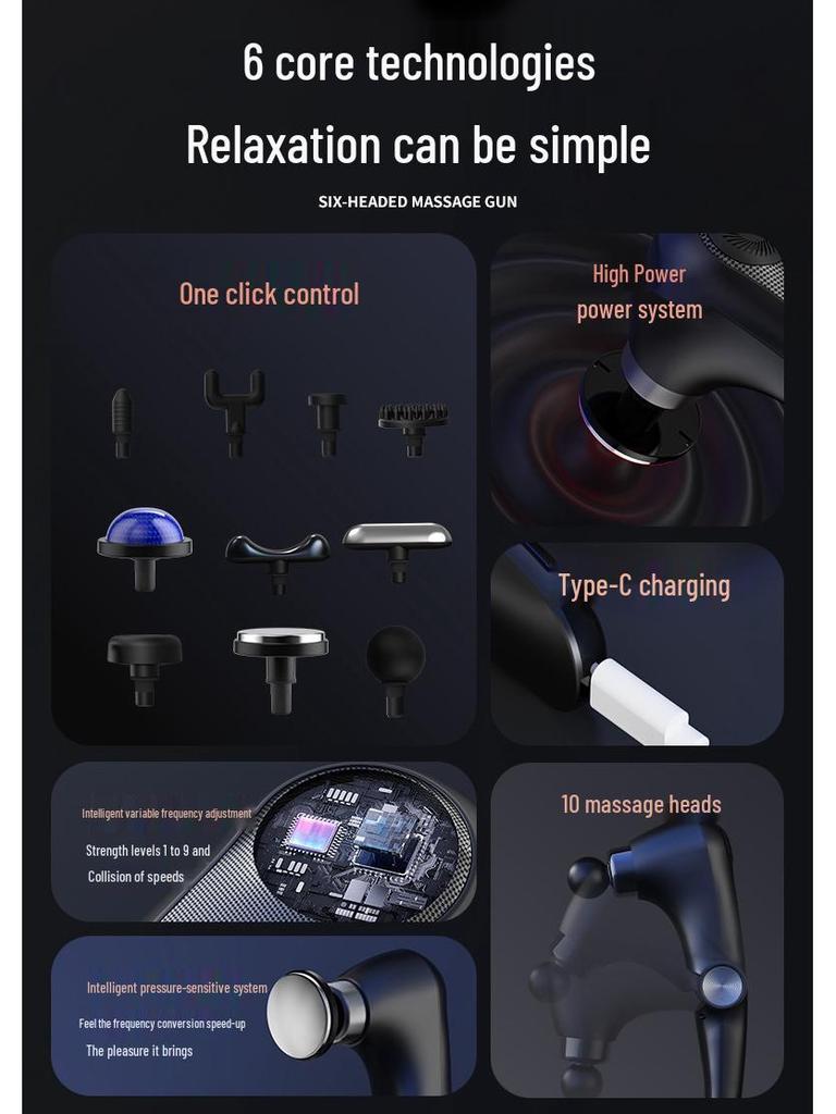 USB Rechargeable Foldable Massage Gun for Hot & Cold Therapy and Muscle Relaxation