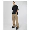 Men's Gray Waffle Knit Half Zip Short Sleeve T-Shirt Casual Streetwear Top