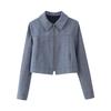  European-American French women's fashionable versatile zip-up blazer + trousers set