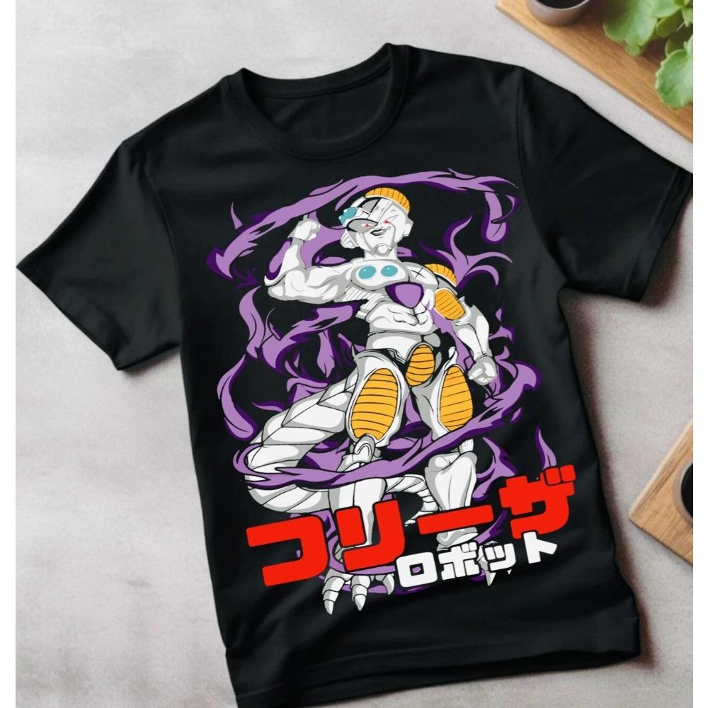

Dragon Ball Z Mecha Frieza Japanese Kanji Retro Anime Manga Graphic T Shirt Streetwear Cotton Oversized Tee S разноцветный