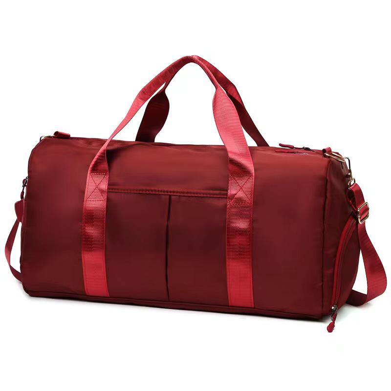 Large Capacity Travel and Gym Bag with Printed Logo, Dry/Wet Separation, Shoe Compartment, Ideal for Yoga, Swimming, and Business Trips