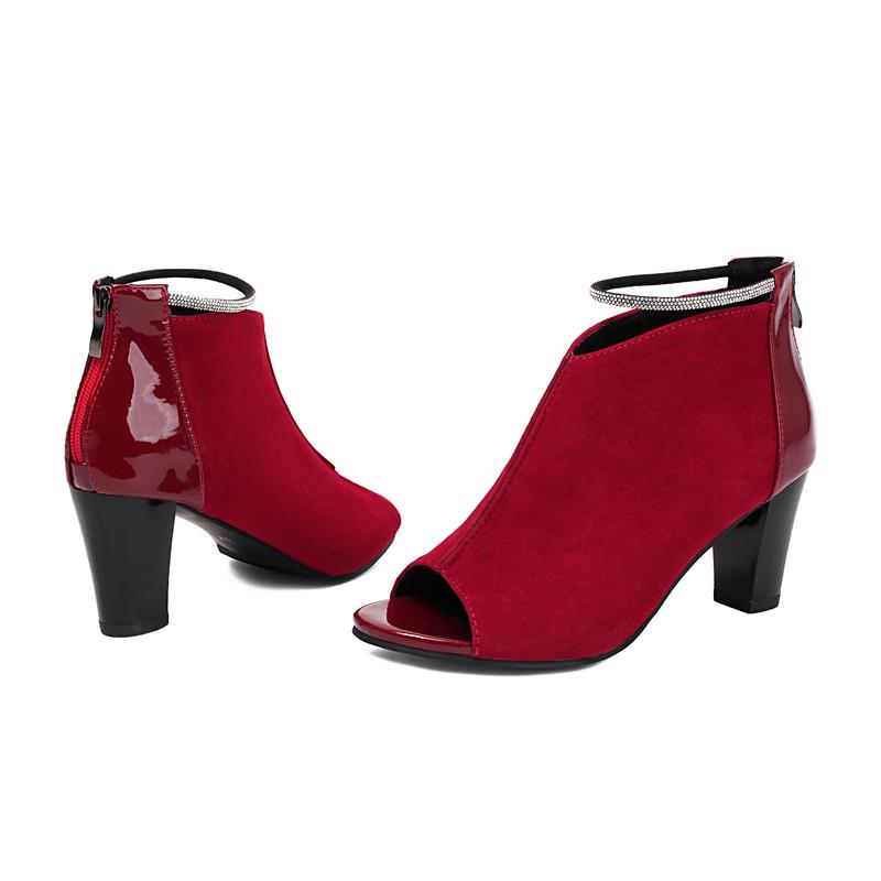 Women's high-heeled sandals spring and summer new sexy Roman style thick heel large size fish mouth cool boots
