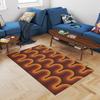 Brauner Groovy Retro 70er Teppich Braun Orange Geometrischer Teppich Groovy Wohnheimdeko Mandarine Mid Century Teppich Retro Heimdeko