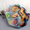 1pc Gingerbread Man Automatic Folding Umbrella, Portable 3-Fold Design with 8-Bone Iron Frame, Perfect for Festivals, Travel, Daily Use, and Gift Givi