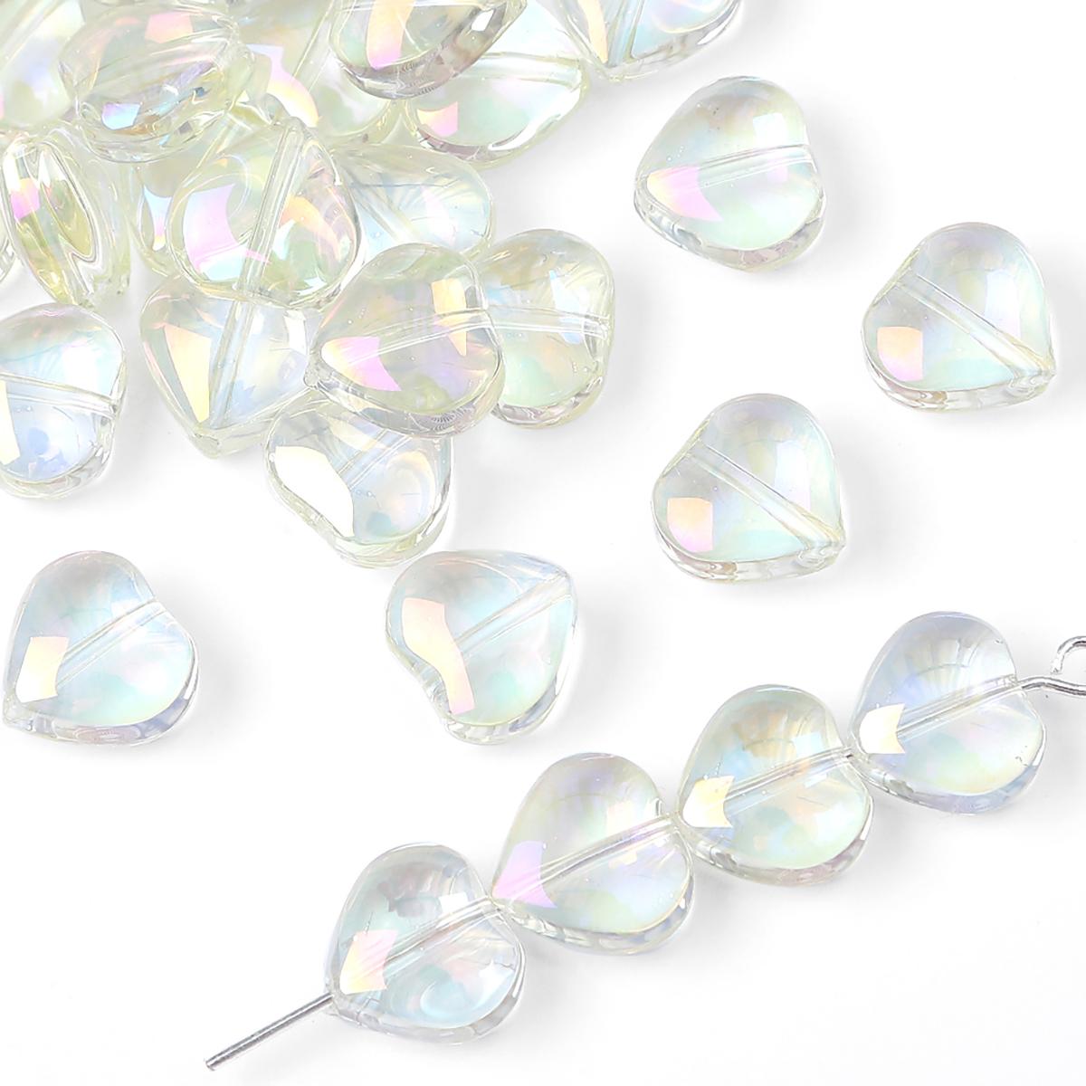 

20 шт./пакет, 10 мм, специальные блестящие цвета, хрустальное стекло, очаровательные бусины в форме сердца для изготовления ожерелья, браслета, сережек