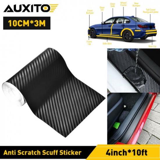 Carbon Fiber Sticker Car Protector Strip Door Sill Anti-Scratch Tape 4Inch*10Ft