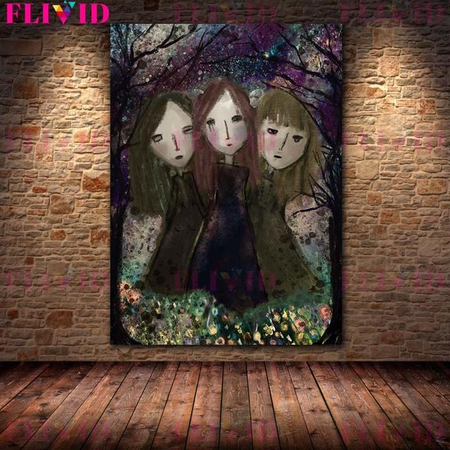 

Искусство ведьмы и луны, печать плакатов, летающая ведьма, метла, настенное искусство, полнолуние, ведьма и бутылка с заклинаниями, холст, искусство 21cm×30cm NoFrame