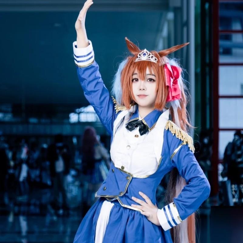 Anime Game Umamusume: Pretty Derby Daiwa Scarlet Cosplay Costume Wig Combat Uniform Skirt Woman Halloween Carnival Party Suit