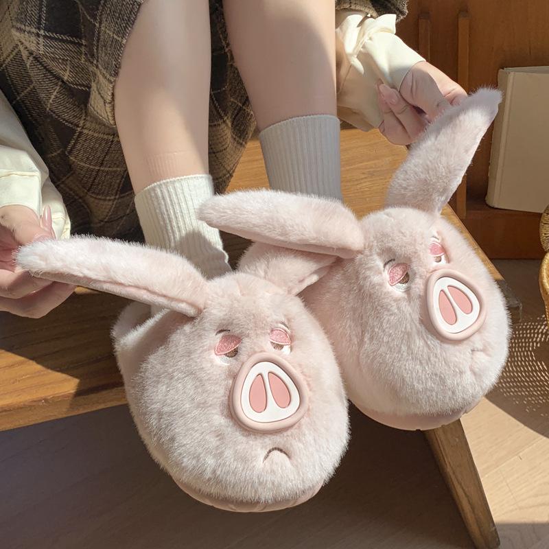 

Женские 2025 Зимние Милые Тапочки с Плюшем, Нескользящие, для Дома 40-41 (fits 39-40) розовый