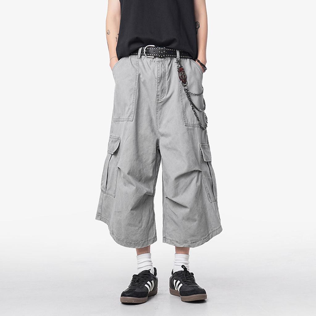 Pánské americké retro vícekapsové capri kalhoty - Léto 2025 Cleanfit volné pracovní kalhoty.