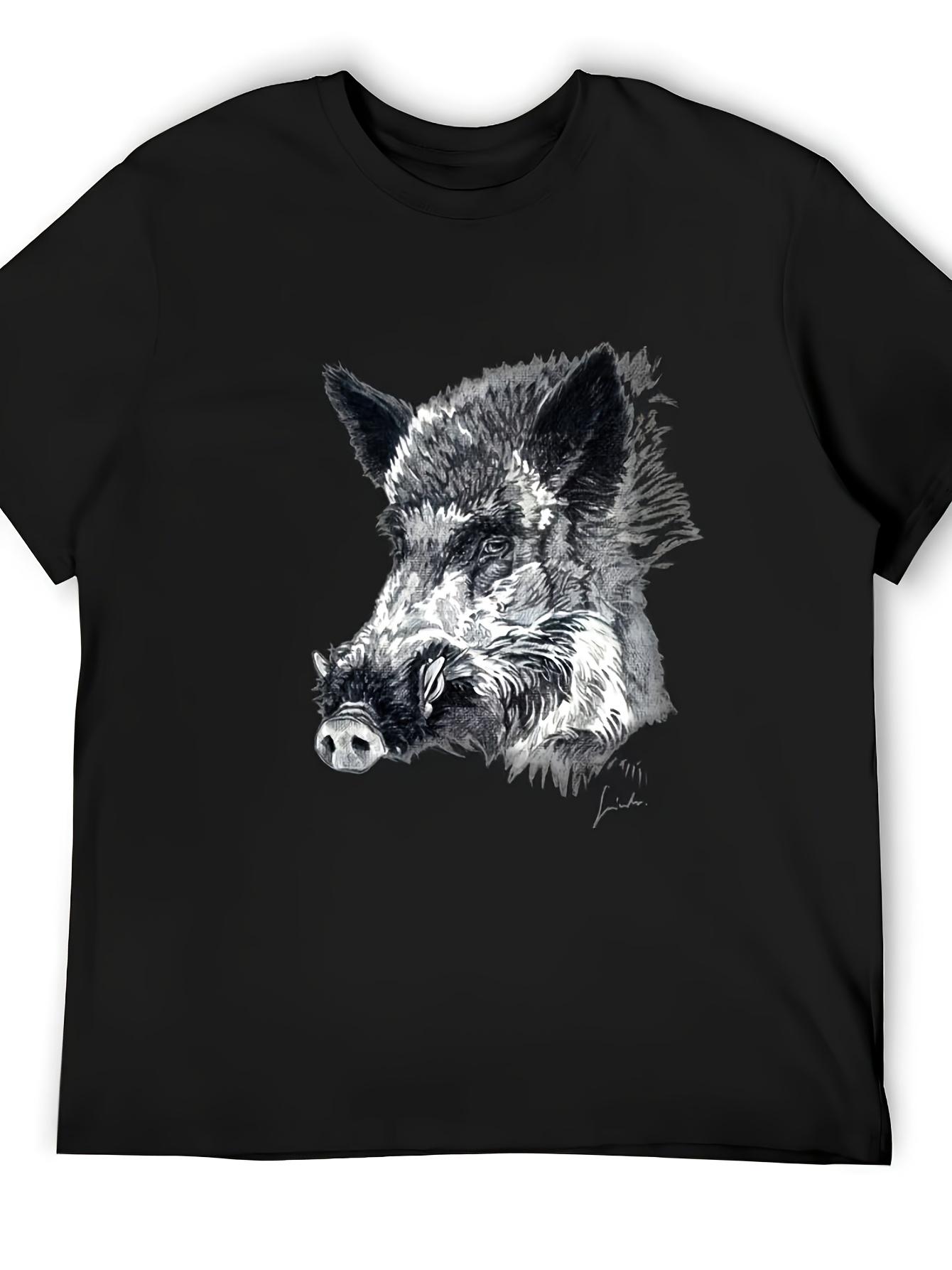 

T-Shirt y2k Wild Boar Head T Black/White M
