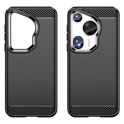 Etui na Huawei Pura 70 Ultra Tekstura Włókna Węglowego Miękki TPU Smukła Osłona na Telefon