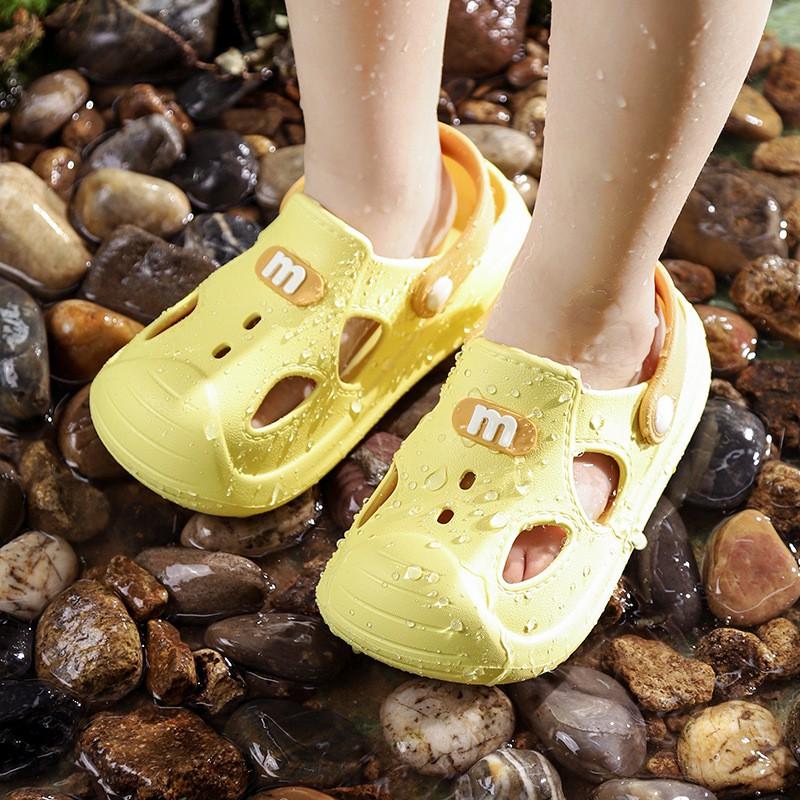 Kids Pool Shoes Slip-On Sandals Beach Garden Home Use Soft Sole Toddler Footwear In Yellow Pink Gray