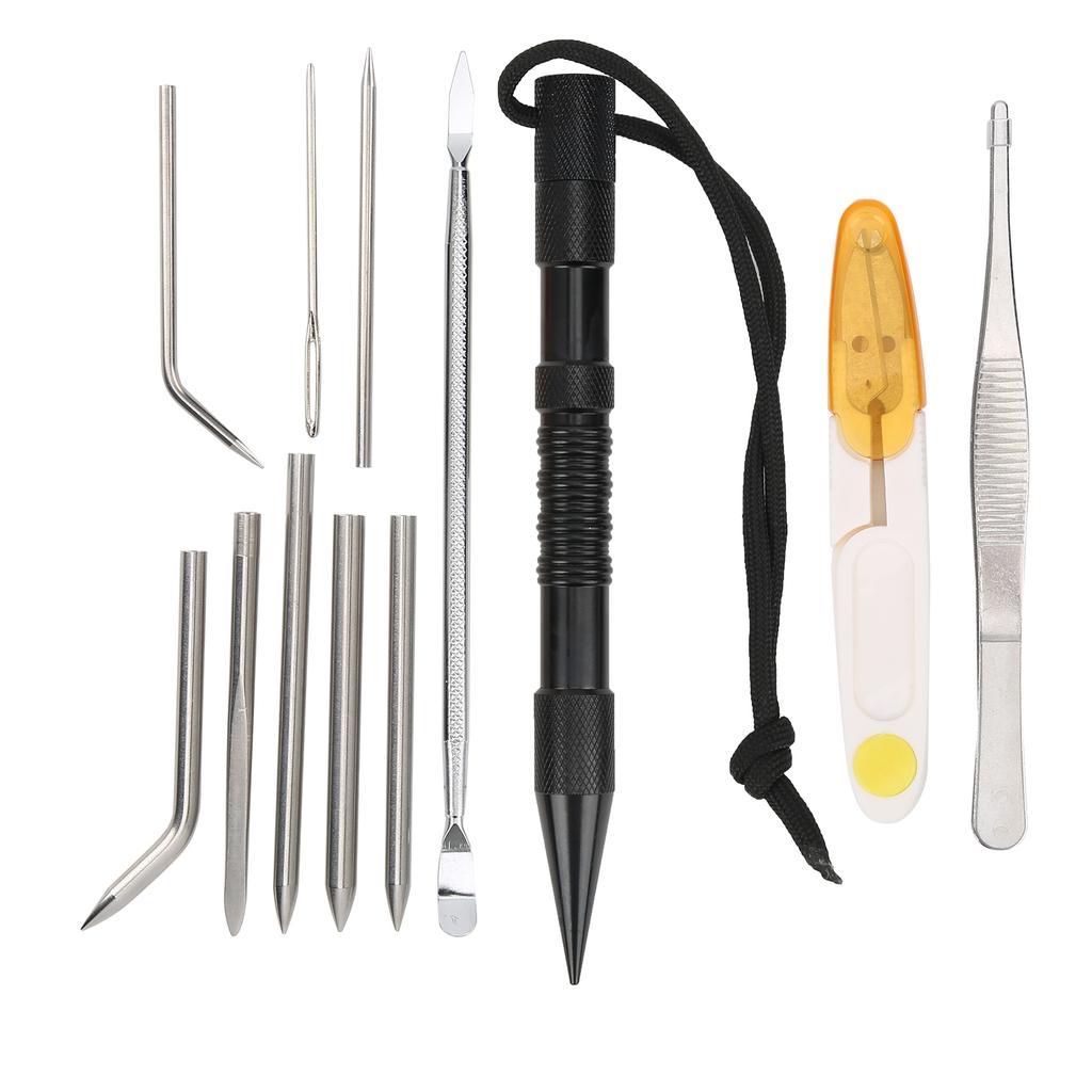 12Pcs/Set Black Aluminium Parachute Cord Needles Set Bracelets DIY Knitting Tool Kit