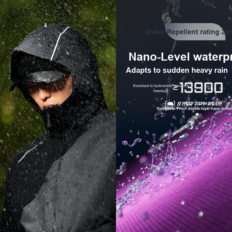 Li Ning CF Su Wan Long Jia Série Cor Sólida Com Capuz Casual Outdoor Caminhada Impermeável Corta-Vento Jaqueta Unissex Verde Deserto AEMU047-1