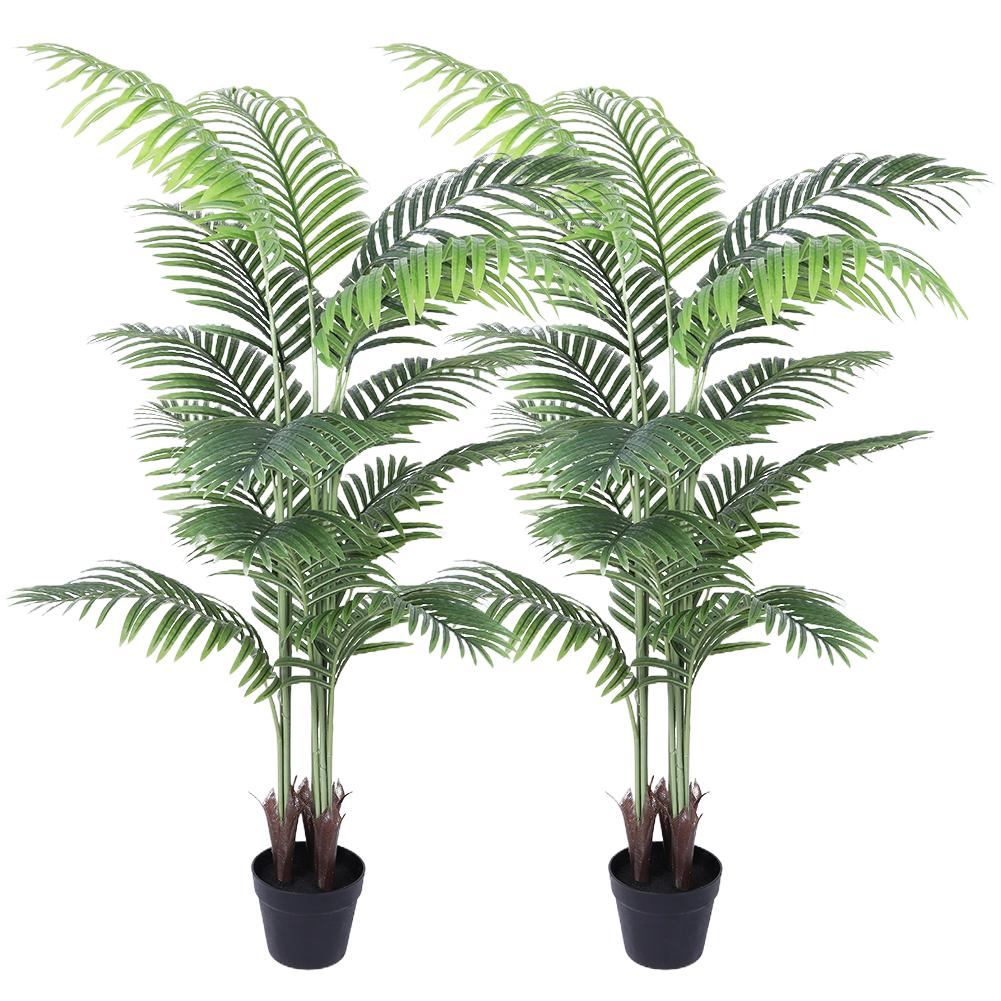 5FT Artificial Palm Tree Faux Areca Palm Plant Dypsis Lutescens Plants In Pot Faux Areca Palm Tree Tropical for Home Decoration