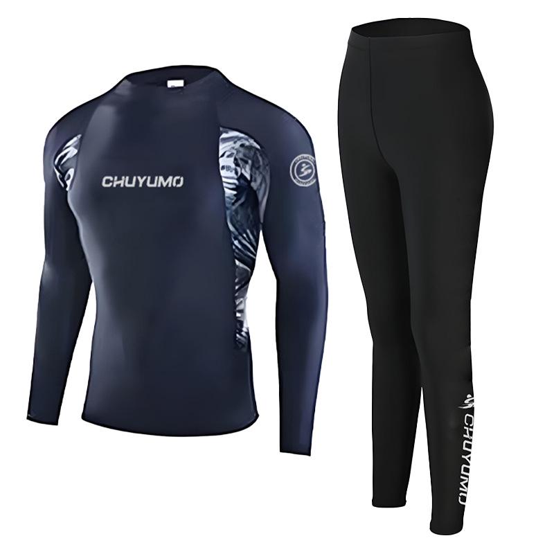 Men's Long Sleeve Quick-Dry Wetsuit - Sun Protection, Jellyfish Shield, for Surfing, Swimming, Snorkeling