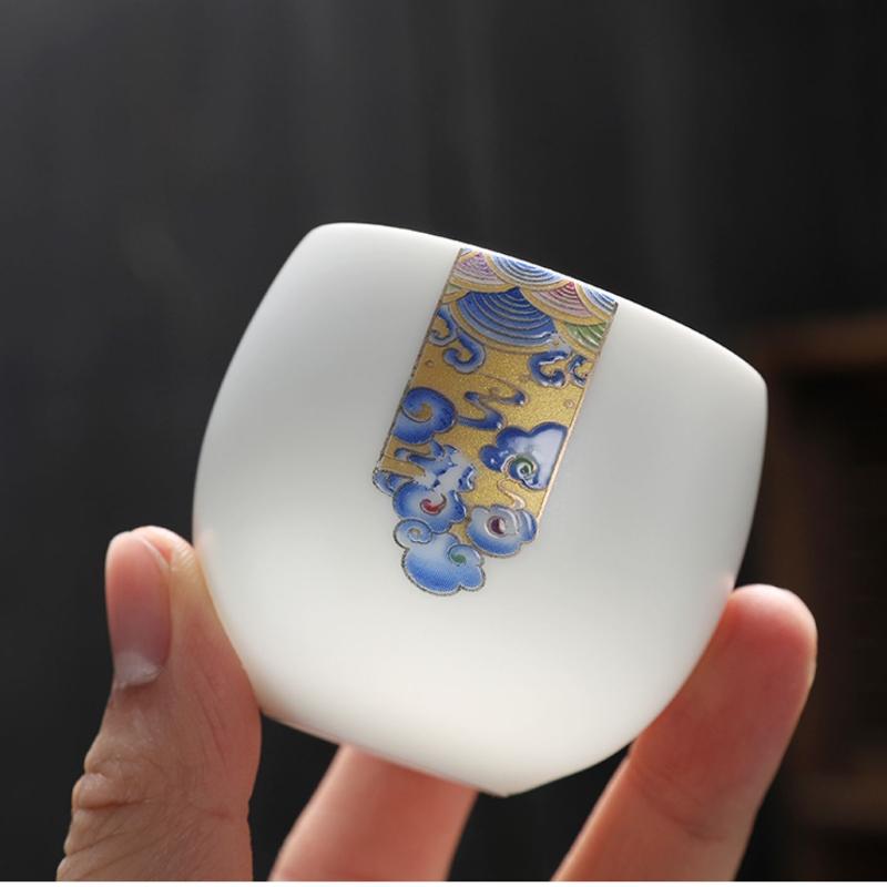 Ceramic Single Cup Coffeeware Teaware Kung Fu Tea Accessories Cups Kitchen Dining Bar Home Garden