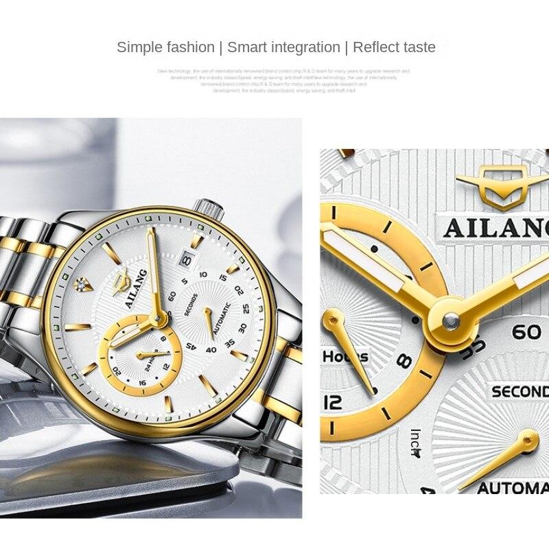 AILANG Watch Herre Automatisk Mekanisk Klokke Kalender Vanntett Mote Trendy Casual Herreklokke