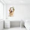 Golden Retriever with Light Golden Fur Tin Sign - Floral Wreath Metal Poster, Calm Dog Wall Decor for Bar Pub Home Cafe, 8x12 In