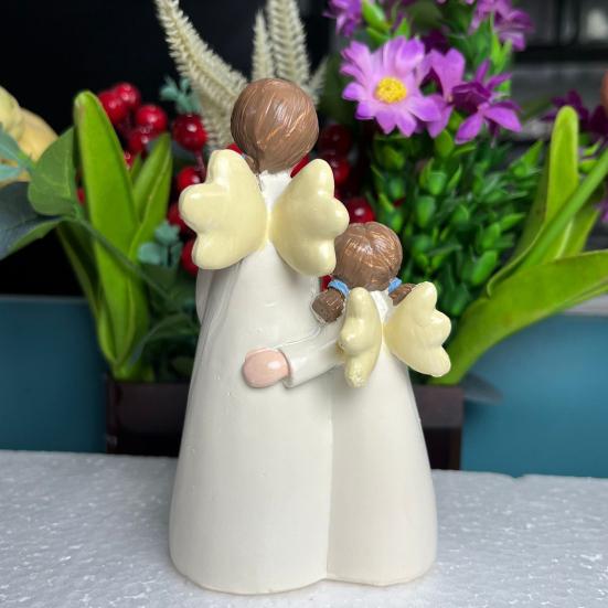 Żywiczna Figurka Anioła Matka Córka Statuetka Anioła Ozdoba na Stół Symbol Miłości Matki i Córki Prezent