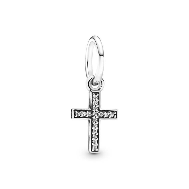 Funkelnder Kreuzanhänger Kreuz & Herz Schutzengel Charms Passend für Original Europäische Armbänder DIY Damenschmuck Geschenk