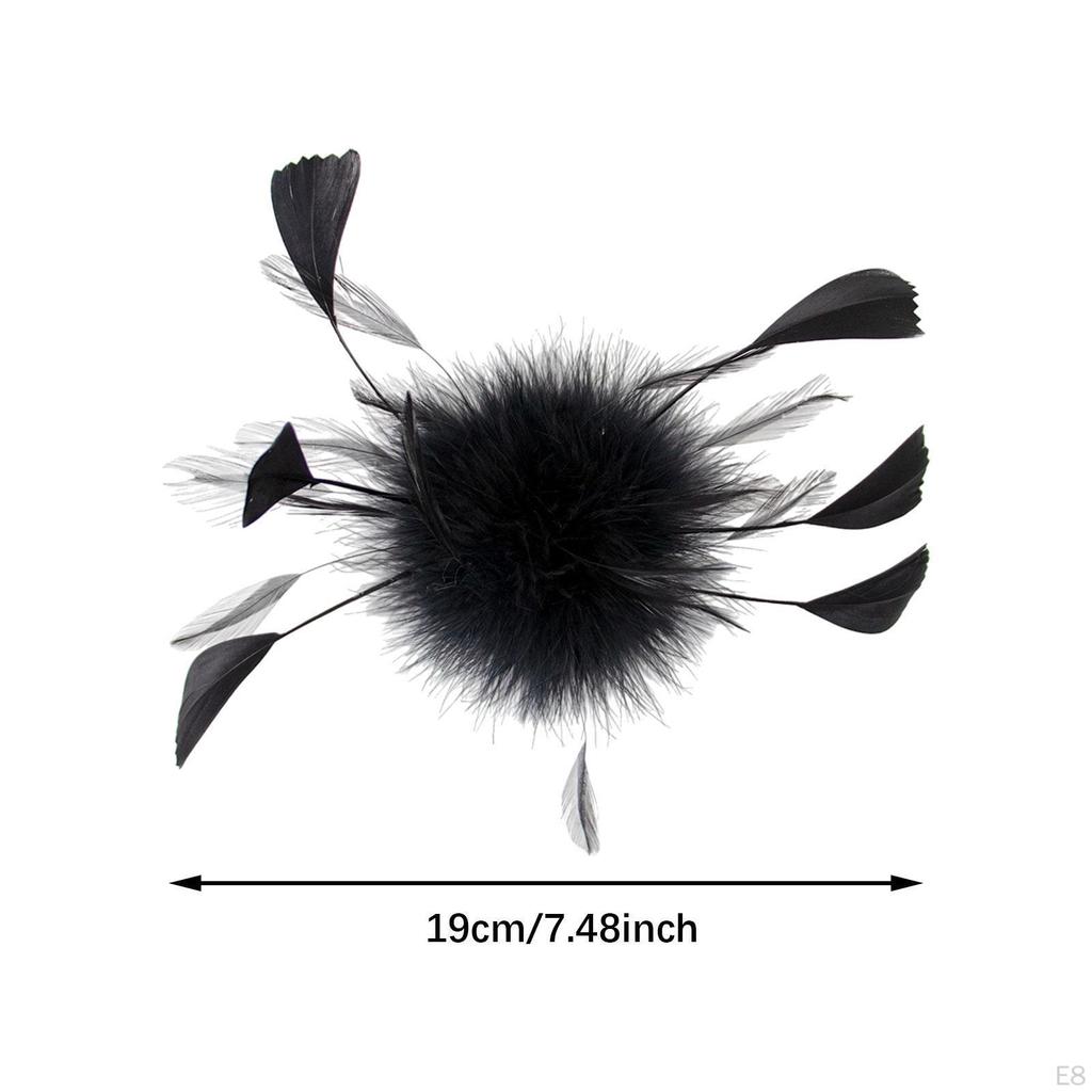 Umělecká brož s peříčky Elegantní pokrývka hlavy na banket Sváteční dárek Obřad Dívky
