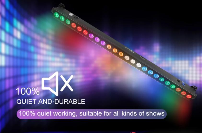 24x12W RGBWAUV 6in1 LED Wall Washer DMX Control LED Strip Light 25 Degree Lens Angle Professional Stage Party DJ Disco Equipment