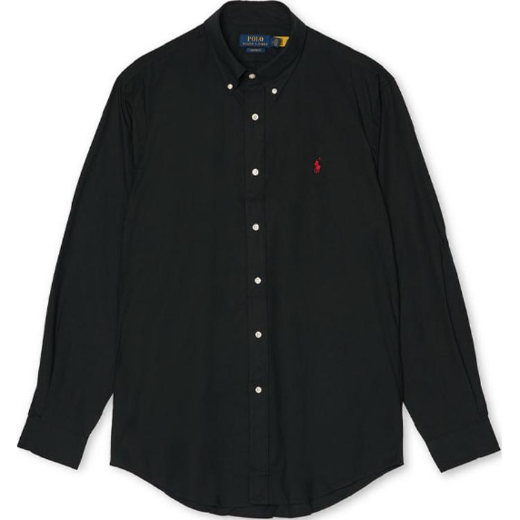 

Polo Ralph Lauren Solid Logo Polo Collar Long Sleeve Shirt Men shirts Black MNPOWOV16822102-001 M