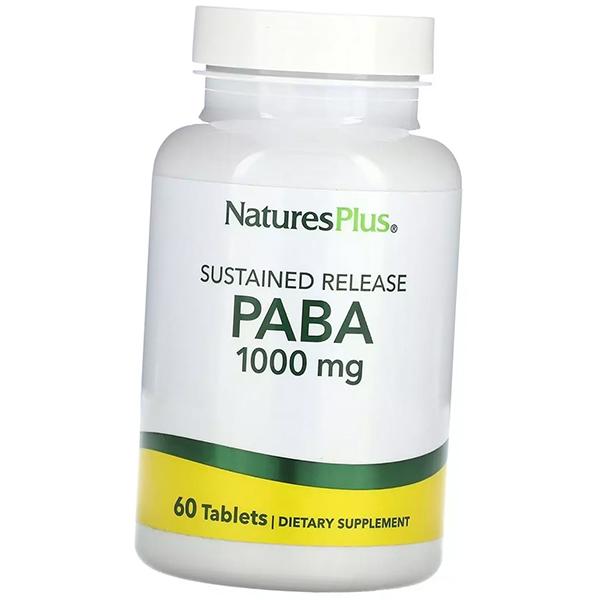 ПАБК, Парааминобензойная кислота, PABA 1000, Nature's Plus  60таб (36375192)