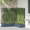 Garden Planter Set 5 Pcs Grey 120 X 120 X 126 Cm Plastic