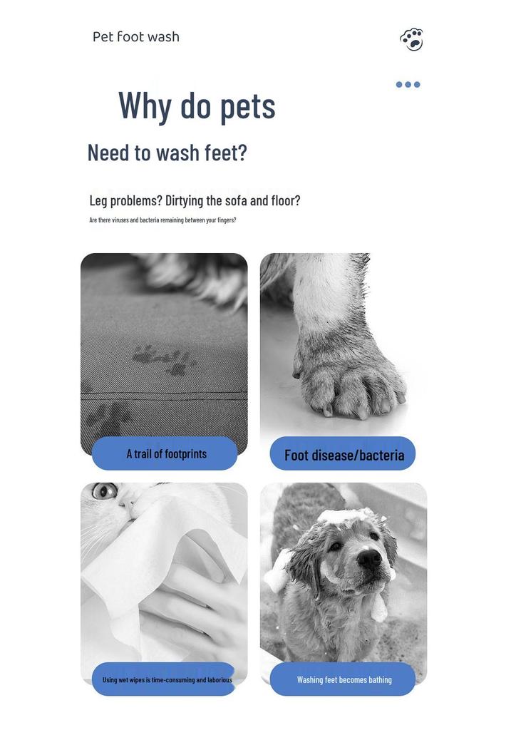 Pet Paw Washing Cup - Puppy & Cat Cleaning Tool