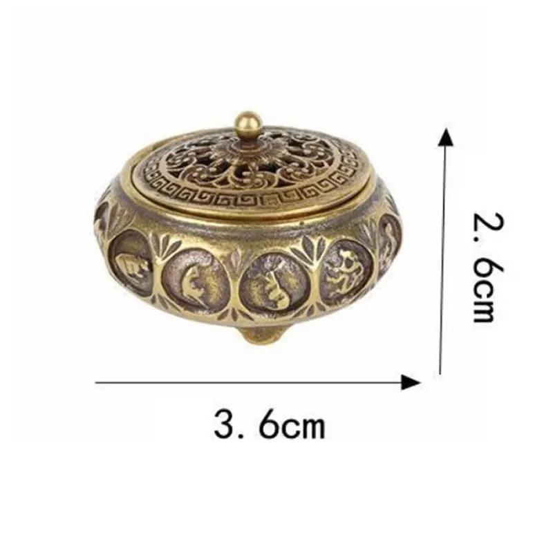 Fashion Vintage Copper Incense Burner Twelve Zodiac Signs Brass Holder With Cover Sandalwood Cense Buddhism Home Decor