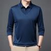 Spring and Autumn New Style Middle-aged Thin Fake Two-piece Men's Lapel Solid Color Long-sleeved T-shirt Men's Loose Top Dad Wear