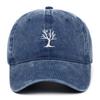 Unisex Cute Tree Embroidery Washed Baseball Cap - New Outdoor Casual Style