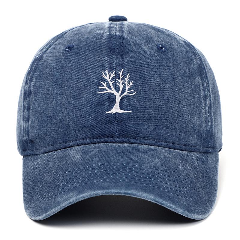 Unisex Cute Tree Embroidery Washed Baseball Cap - New Outdoor Casual Style