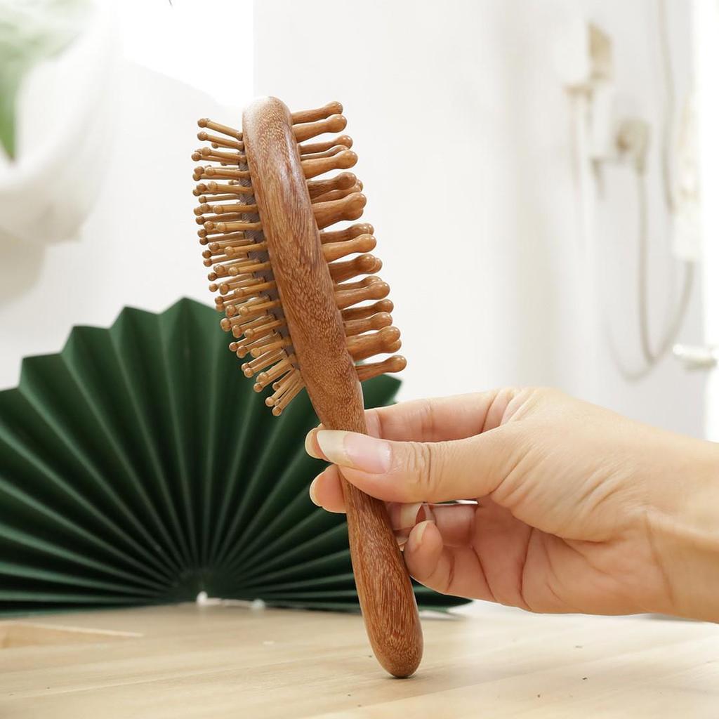 Sandalwood Multifunctional Scalp Massage Comb: Hair Loss Therapy, Gua Sha, Face & Eye Meridian Dredging Tool