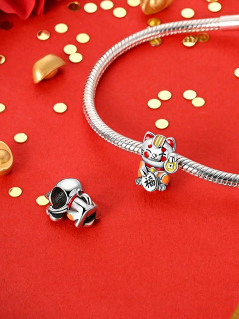 Charm copper Colors New Year firecracker Bead for Authentic Bracelets Do It Yourself Bead Charms Charm Bead Charms Jewellery Making Gift for Women STY